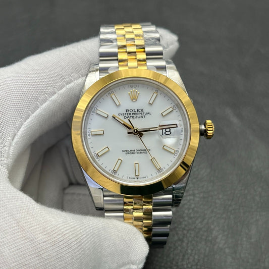C-Factory -Silver - Yellow Smooth Bezel - Yellow Silver 904L Steel- Automatic - 41mm