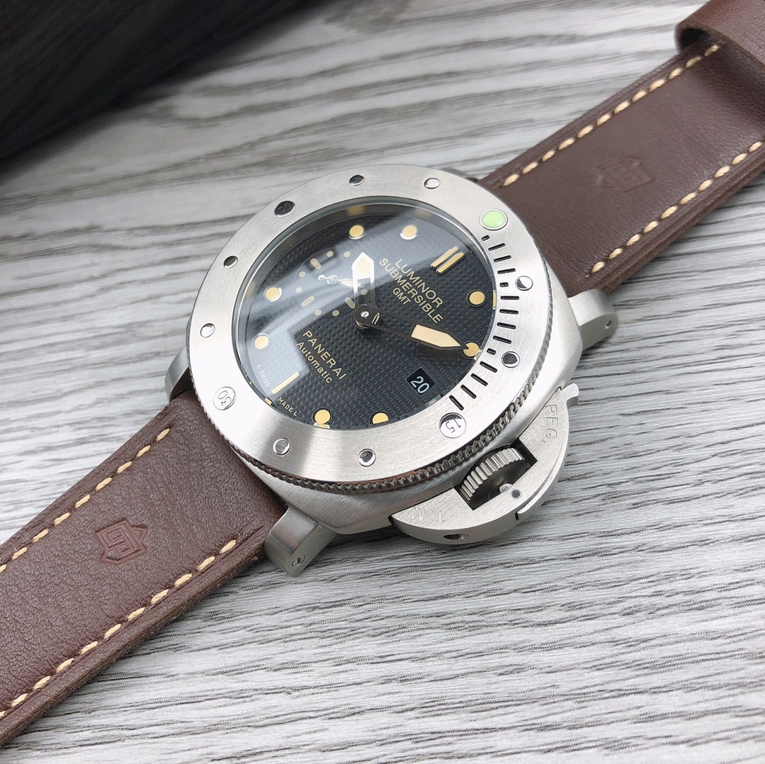 316L Steel Silver - Brown Rubber - Automatic - 47mm