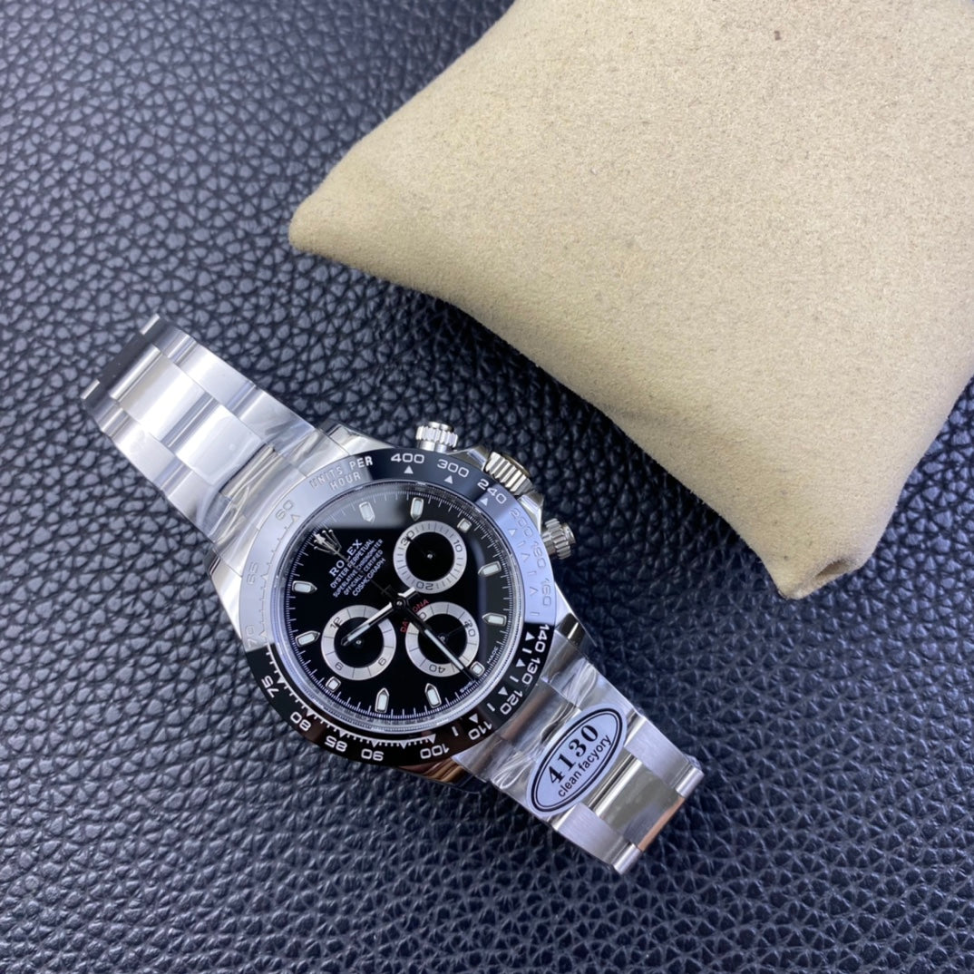 Chronograph -C-Factory -Black- Silver  904L Steel- Automatic - 40mm