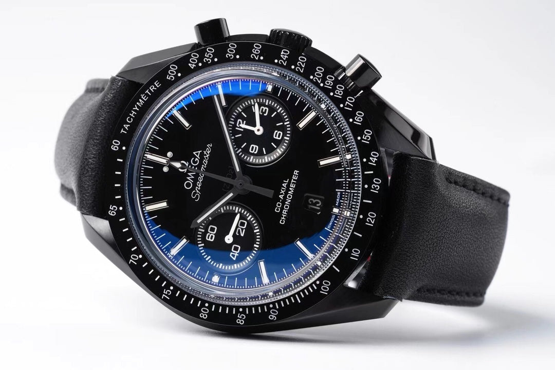 Chronograph -Moon back - Black Ceramic- Black Leather- Automatic - 44mm