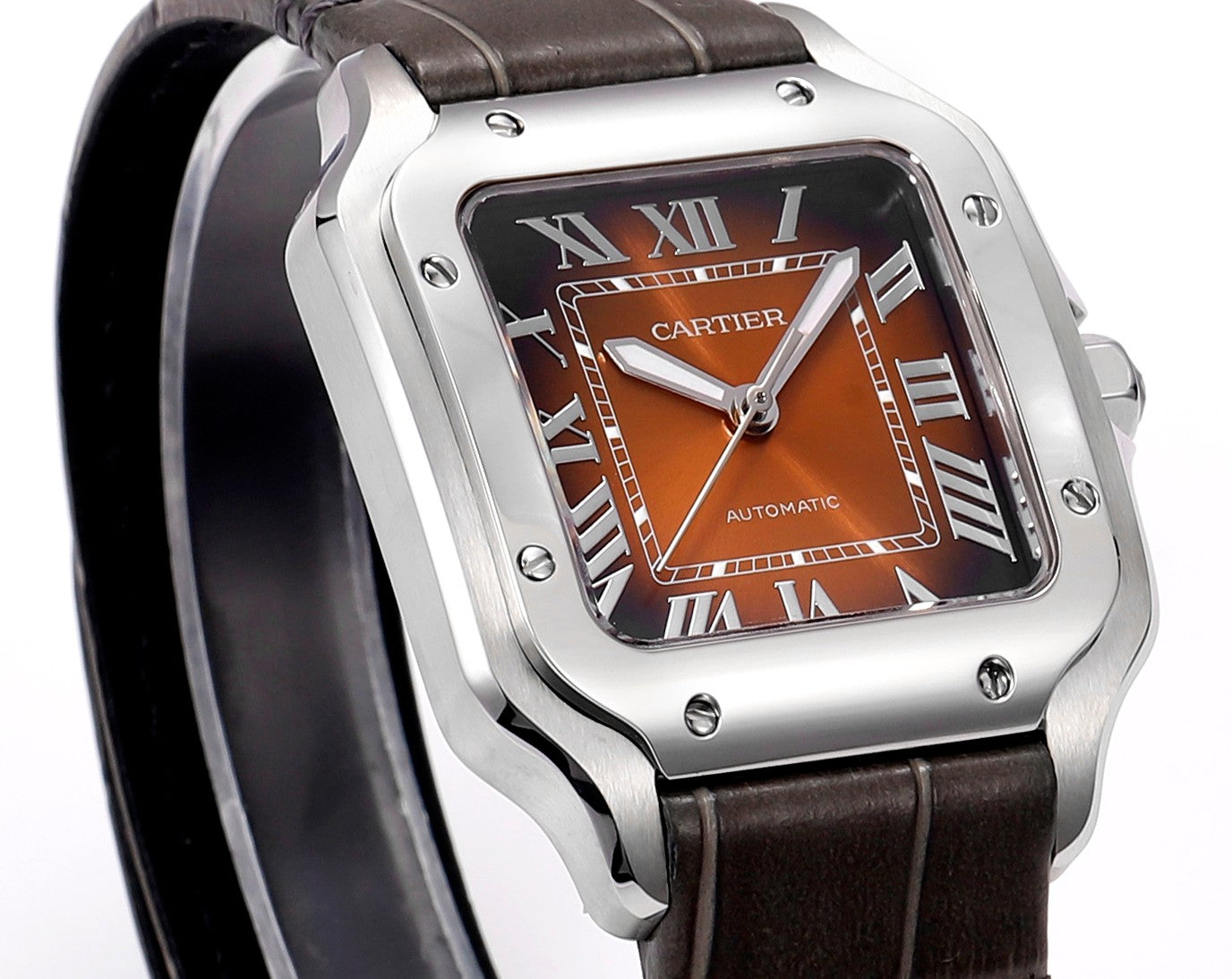 Brown 316L Steel - Grey Leather - Automatic - 47*40mm