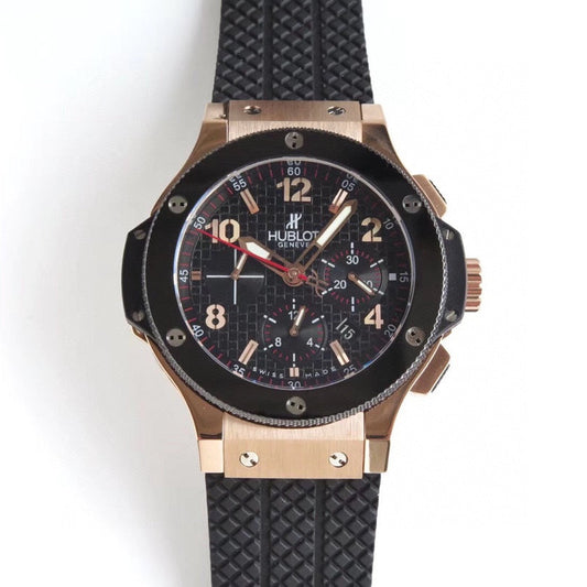 Chronograph -Black -Rosegold Ceramic - Black Rubber - Automatic - 44mm