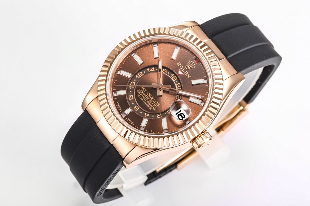 C-Factory -Brown Rosegold - Black Rubber - Automatic - 42mm