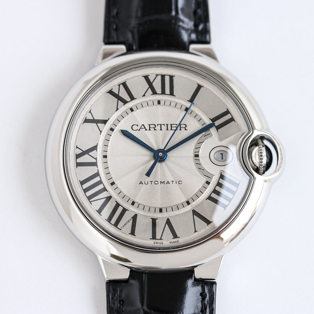 White -White Silver - Black Leather- Automatic - 36/42mm