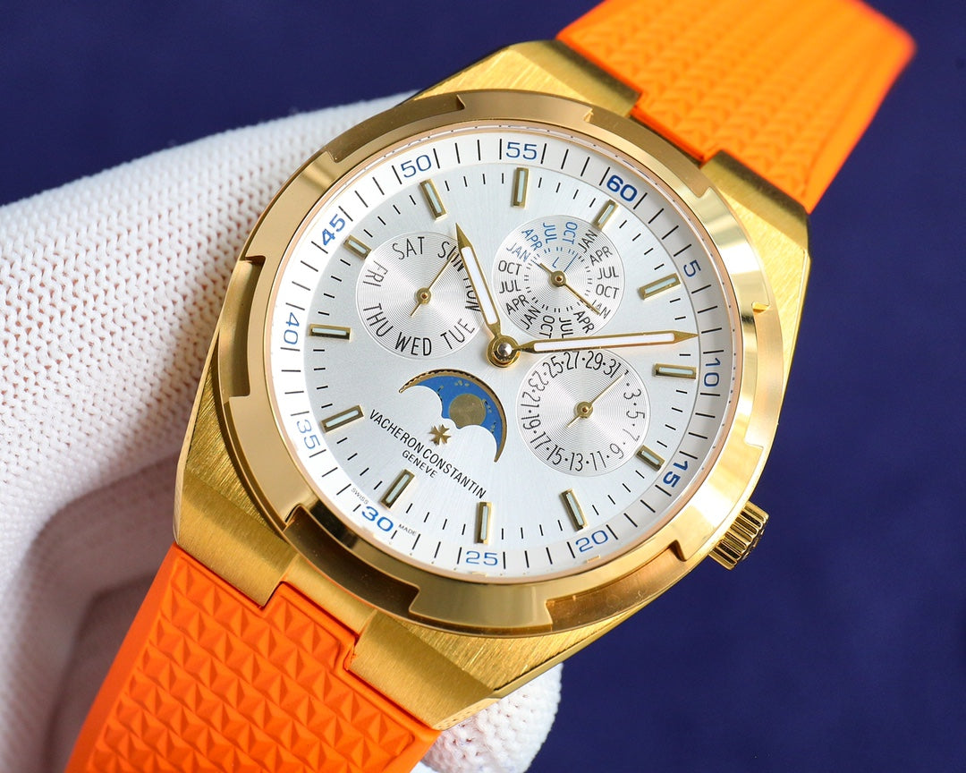 Chronograph-White Yellow - Orange Rubber - Automatic - 41mm