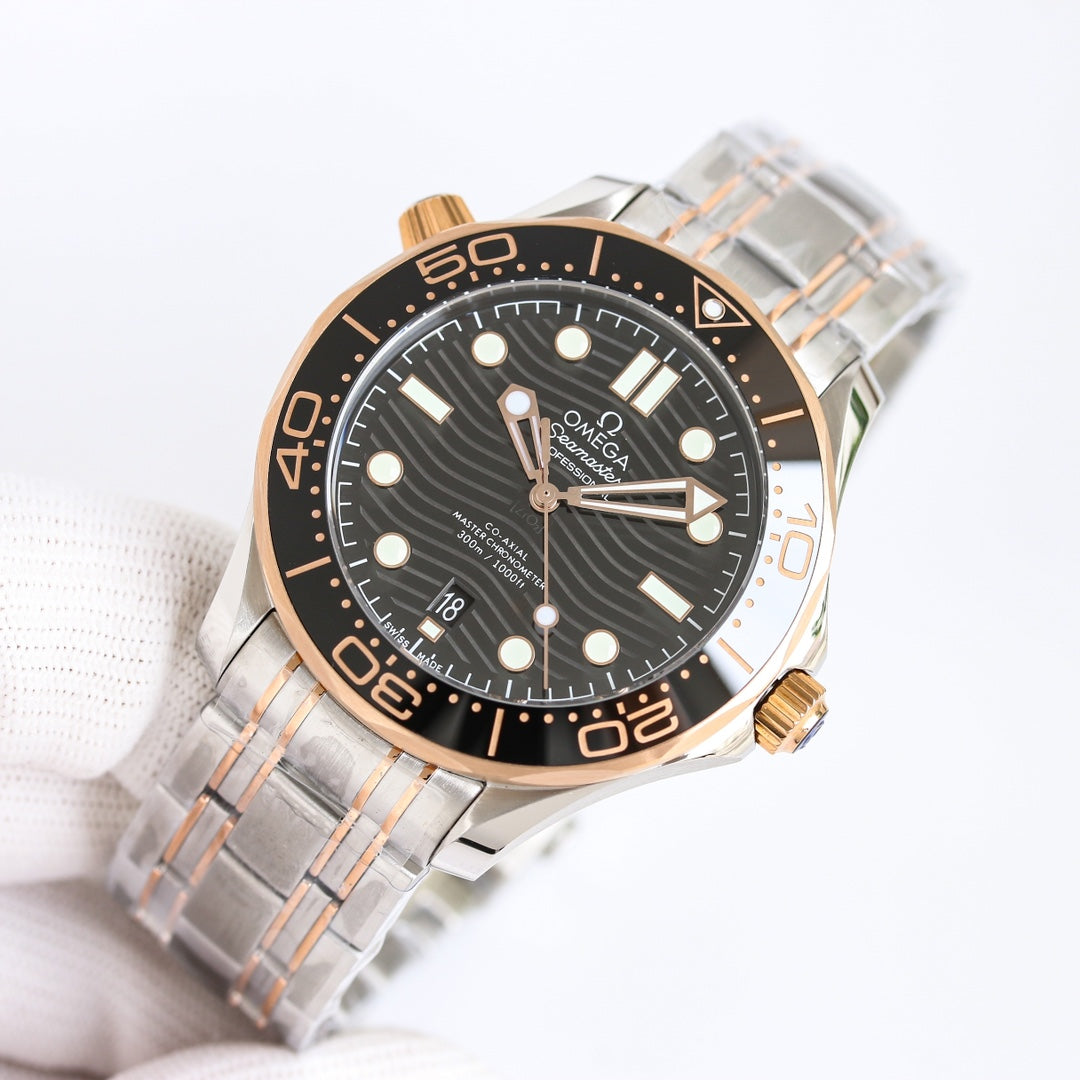 Top Version-210.20.42.20.01.002- Black face - 904L Steel -Free rubber stap -Automatic - 42mm