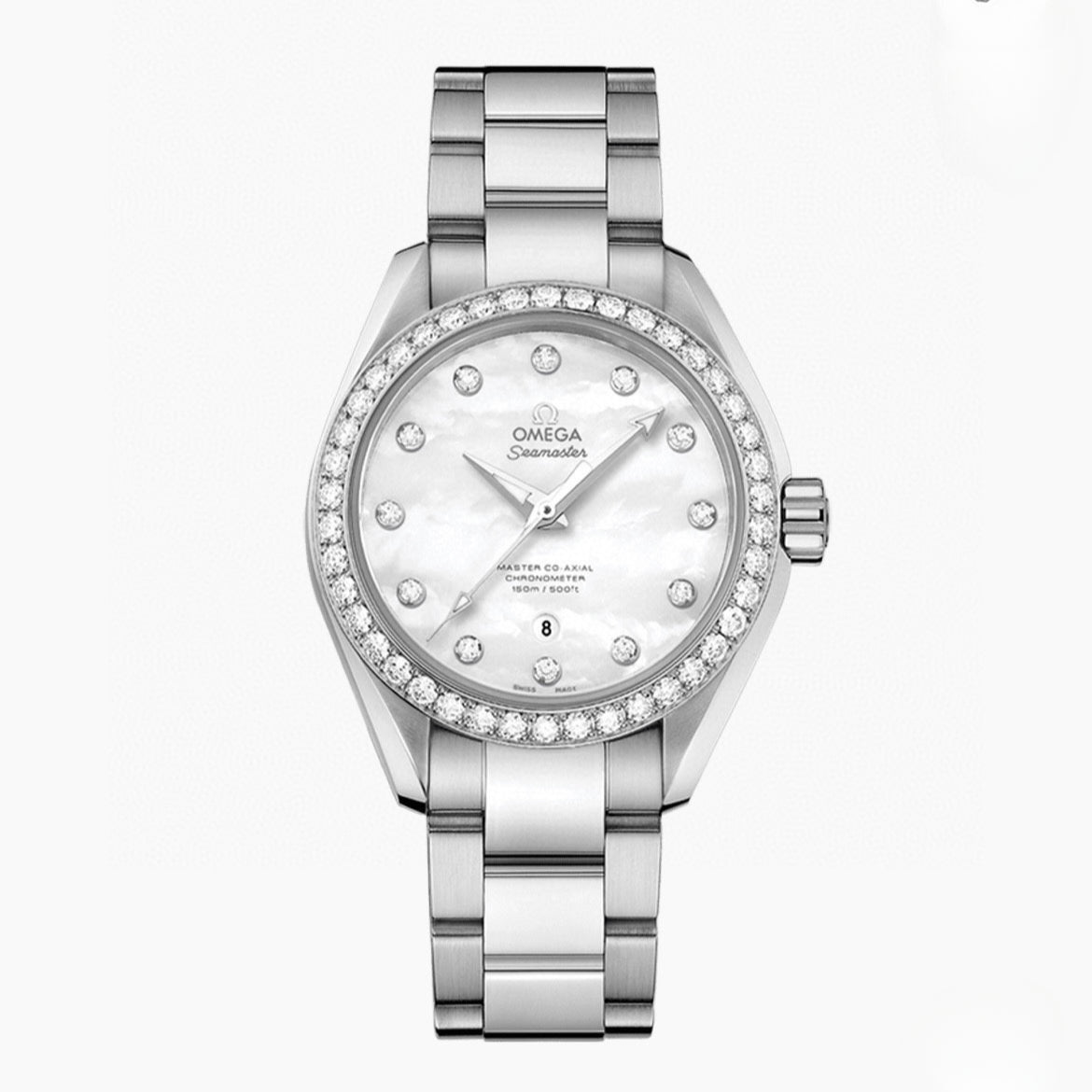 LADY -Diamond bezel -White Silver- Silver Gold 904L Steel- Quartz - 34mm