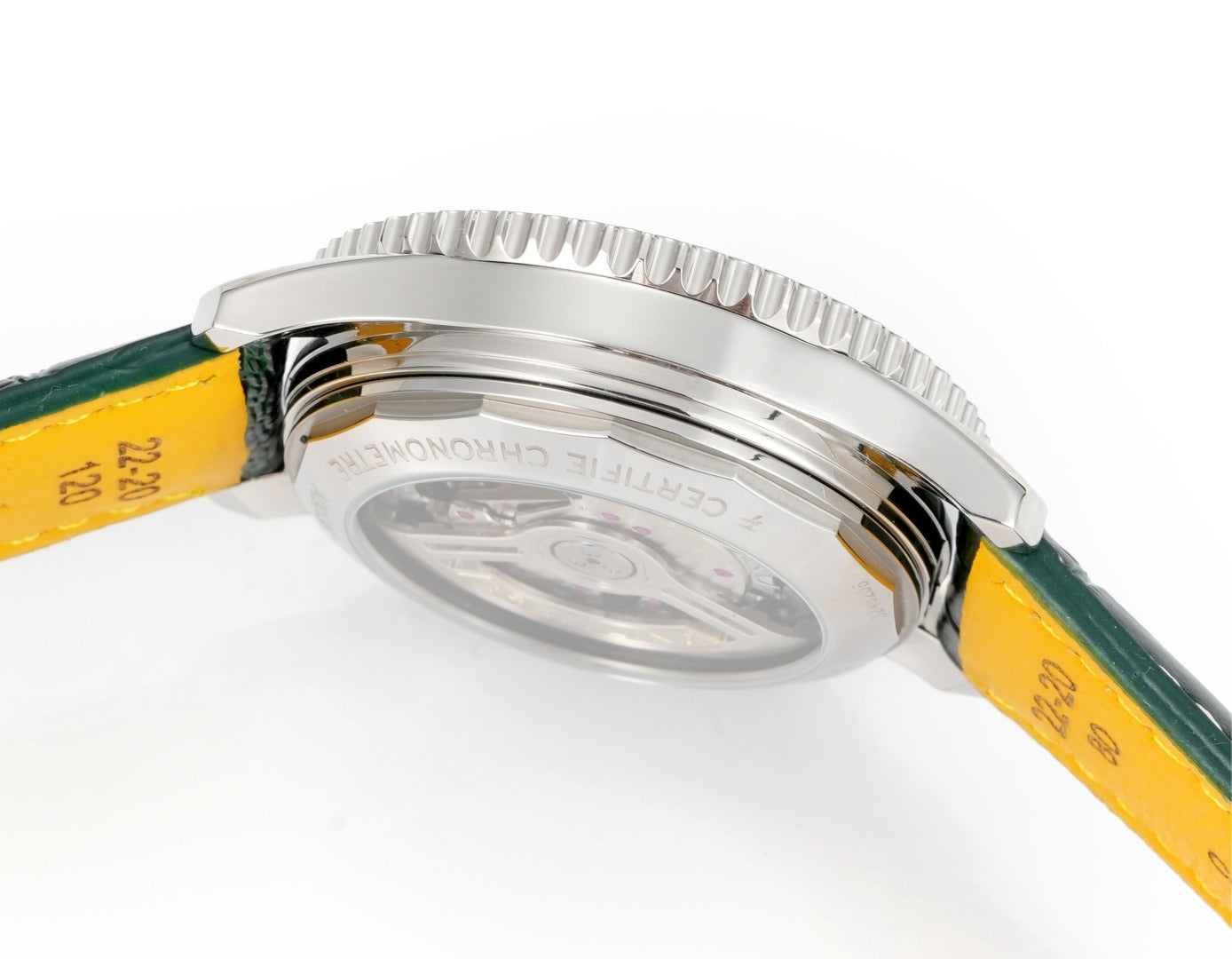 Chronograph - White bezel - Green White - N-Timer - Green Leather - Automatic - 43mm