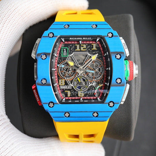 Chronograph - Blue Ceramic- Yellow Rubber- Self-winding - QUARTZ - 41*49mm