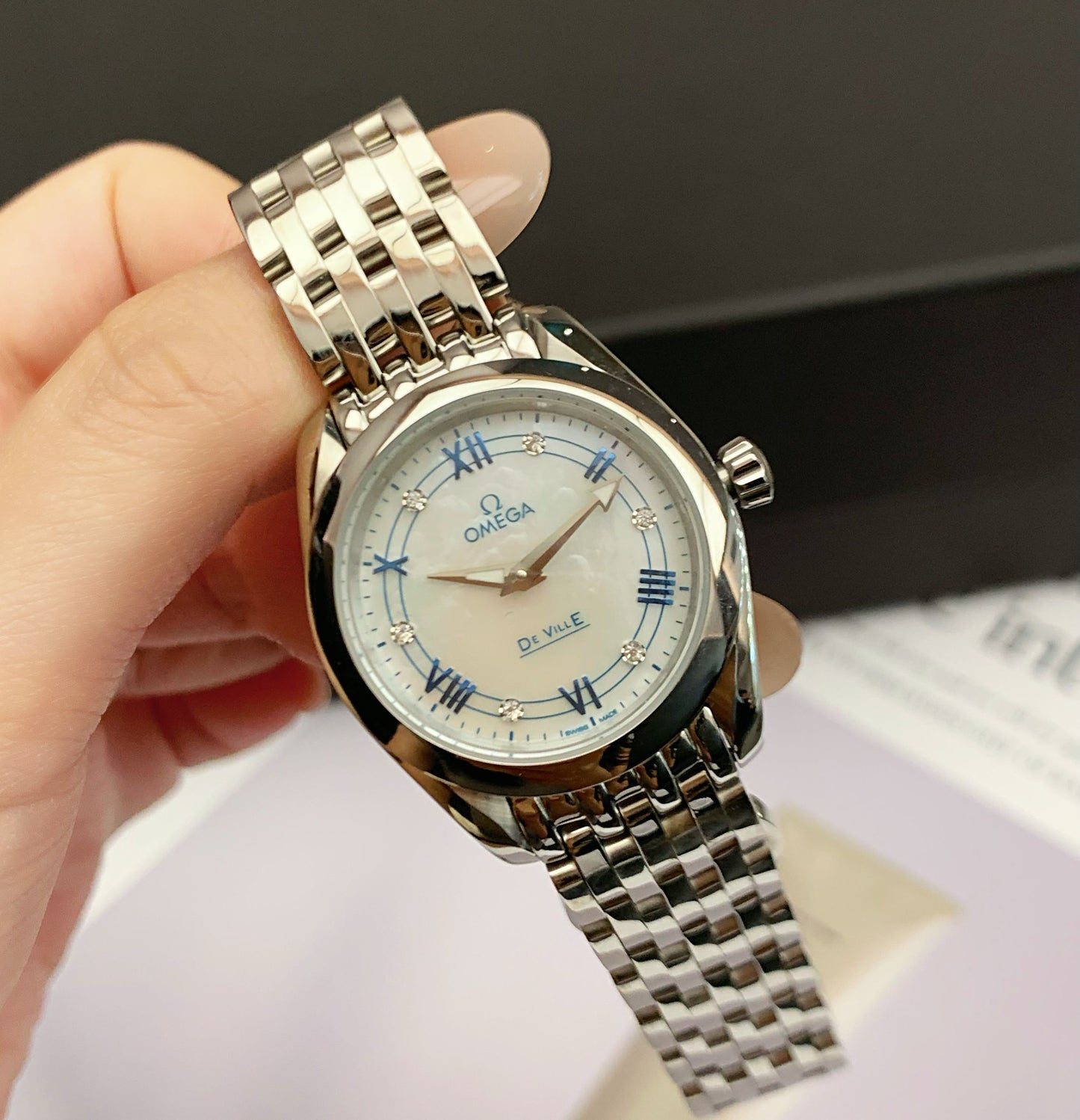 LADY - Two hands -White - Silver 904L Steel - Quartz - 28mm