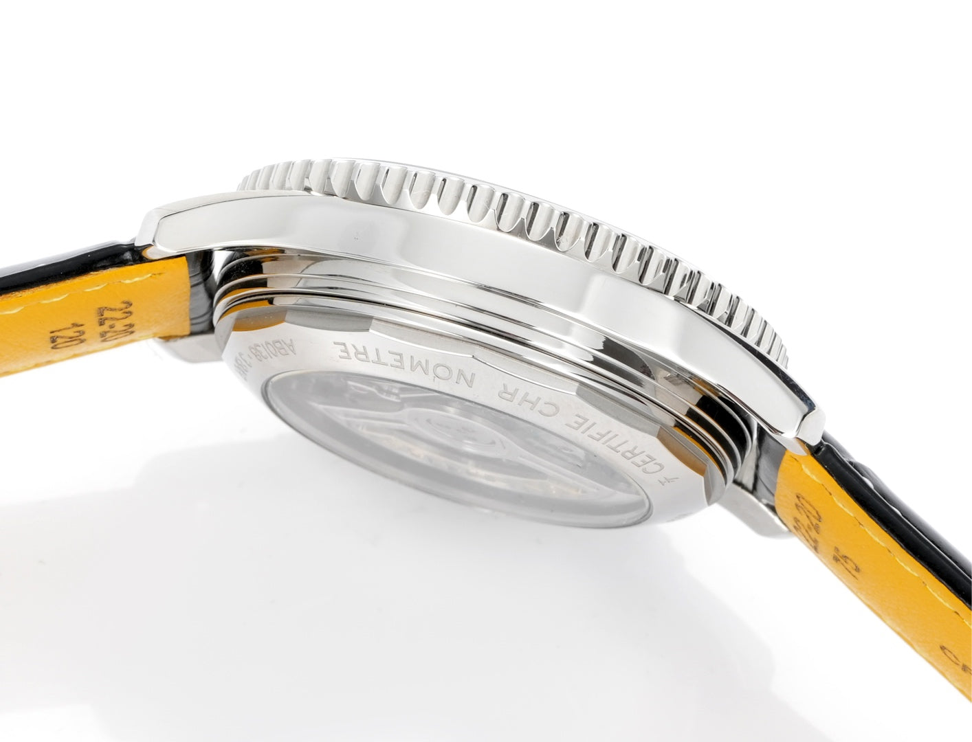 Chronograph - White Ceramic -Black- N-Timer - Black Leather - Automatic - 43mm