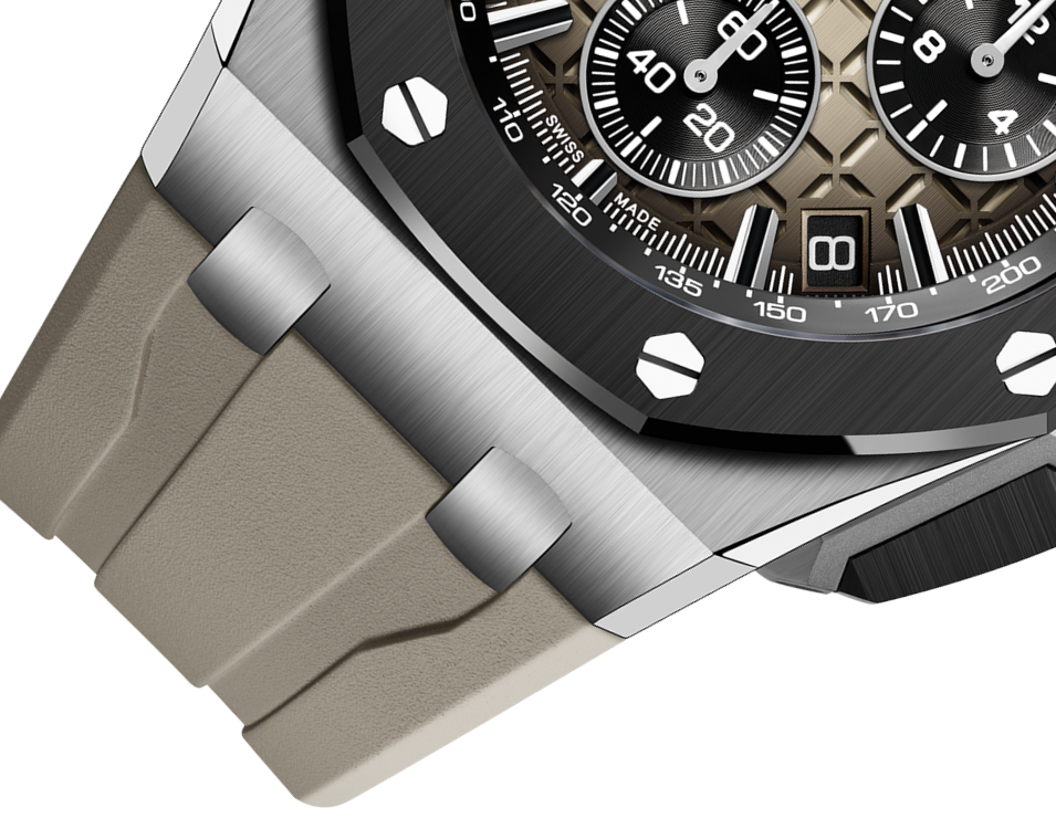 Amost gone! Grey Rubber Strap - 904L Steel - Automatic - 43mm