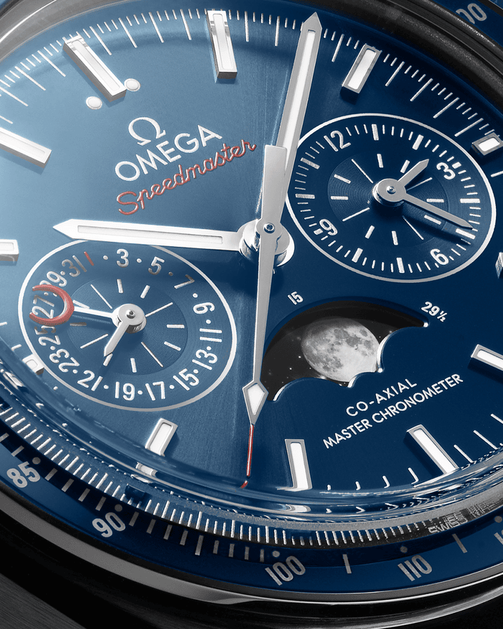 Blue White 904L Steel - Blue Leather - Chronograph - Quartz - 44mm