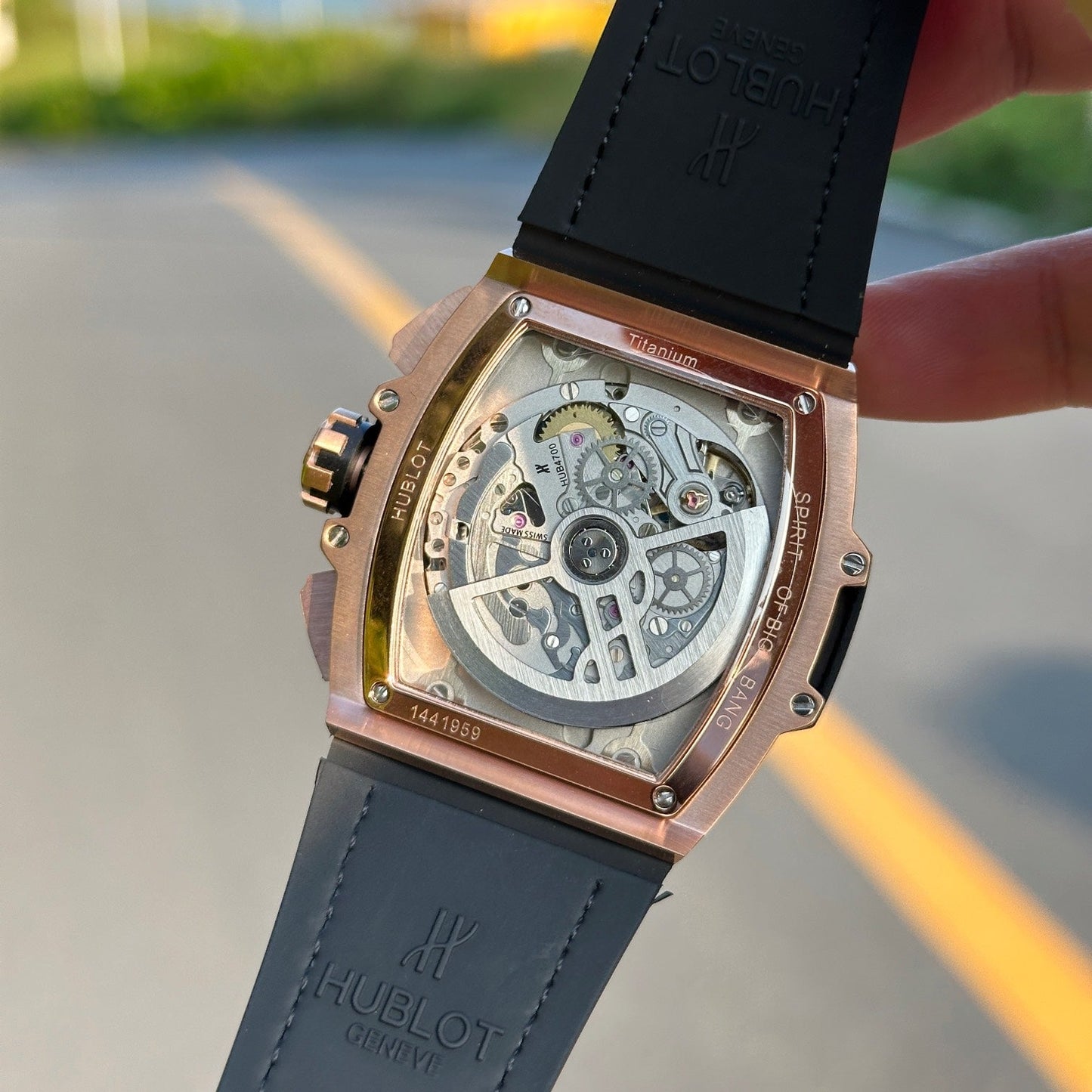 Chronograph -Rosegold Black  - Brown Leather - Automatic - 45mm