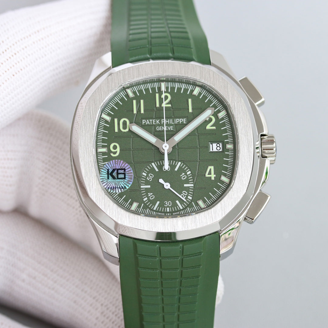 Chronograph - Green - Green Rubber - Automatic - 42mm