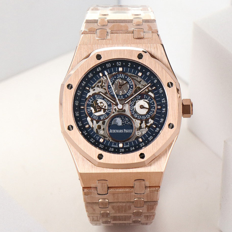 Blue - Rosegold 904L Steel Hollow- Automatic - 41mm