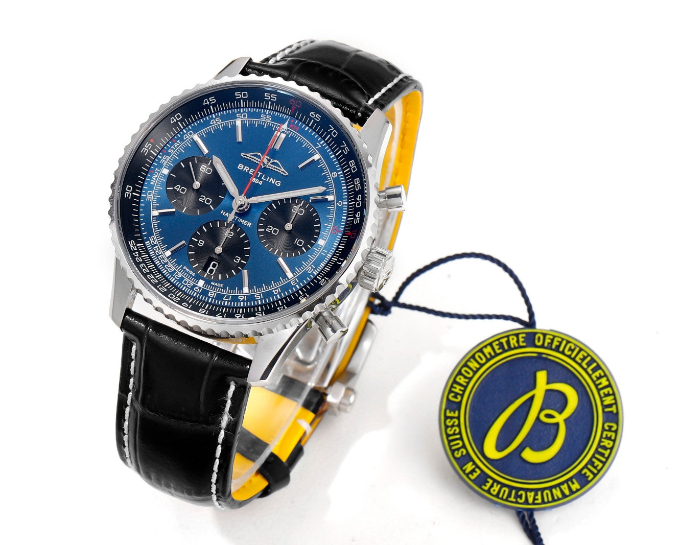 Chronograph - Black Ceramic - Blue N-Timer - Black Leather - Automatic - 43mm