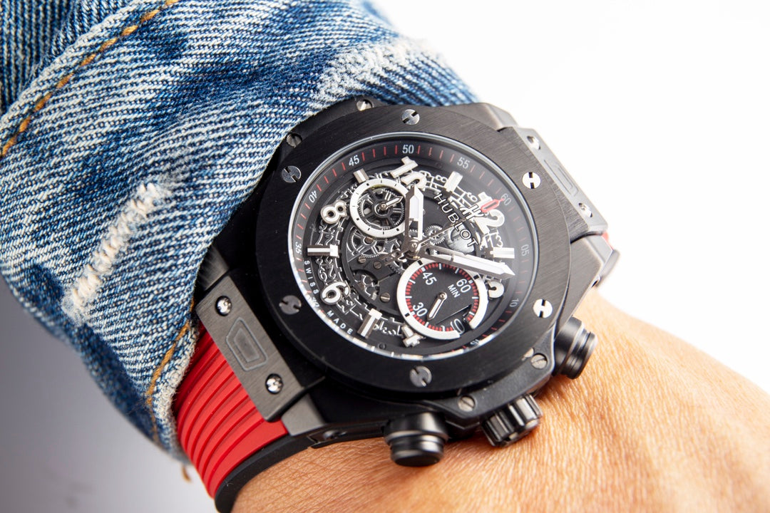 Chronograph -Black 316 Steel - Red Rubber - Quartz - 45mm