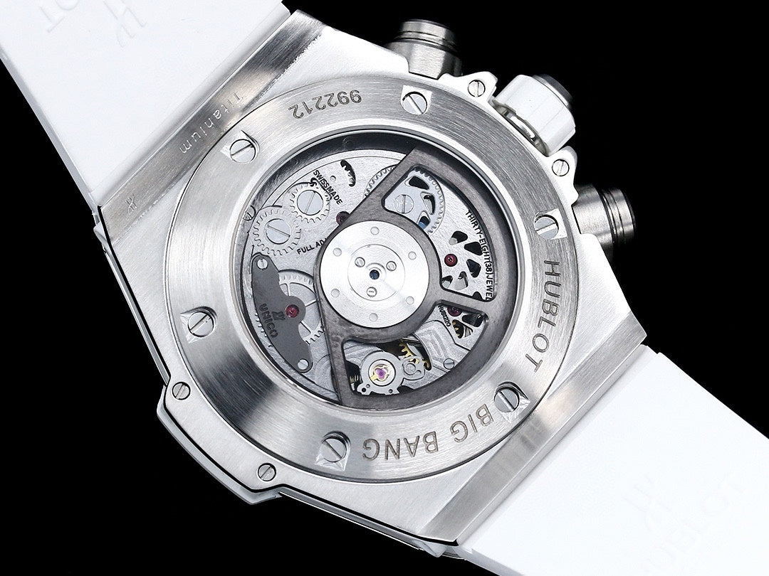 Chronograph - Silver - White Rubber - Automatic - 42mm