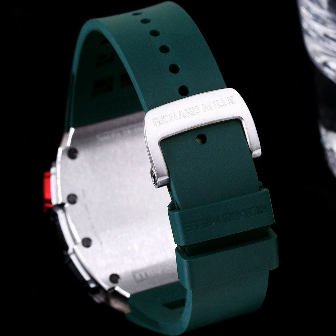 Chronograph - Silver 904L Steel- Green Rubber- Quartz - 41*49mm