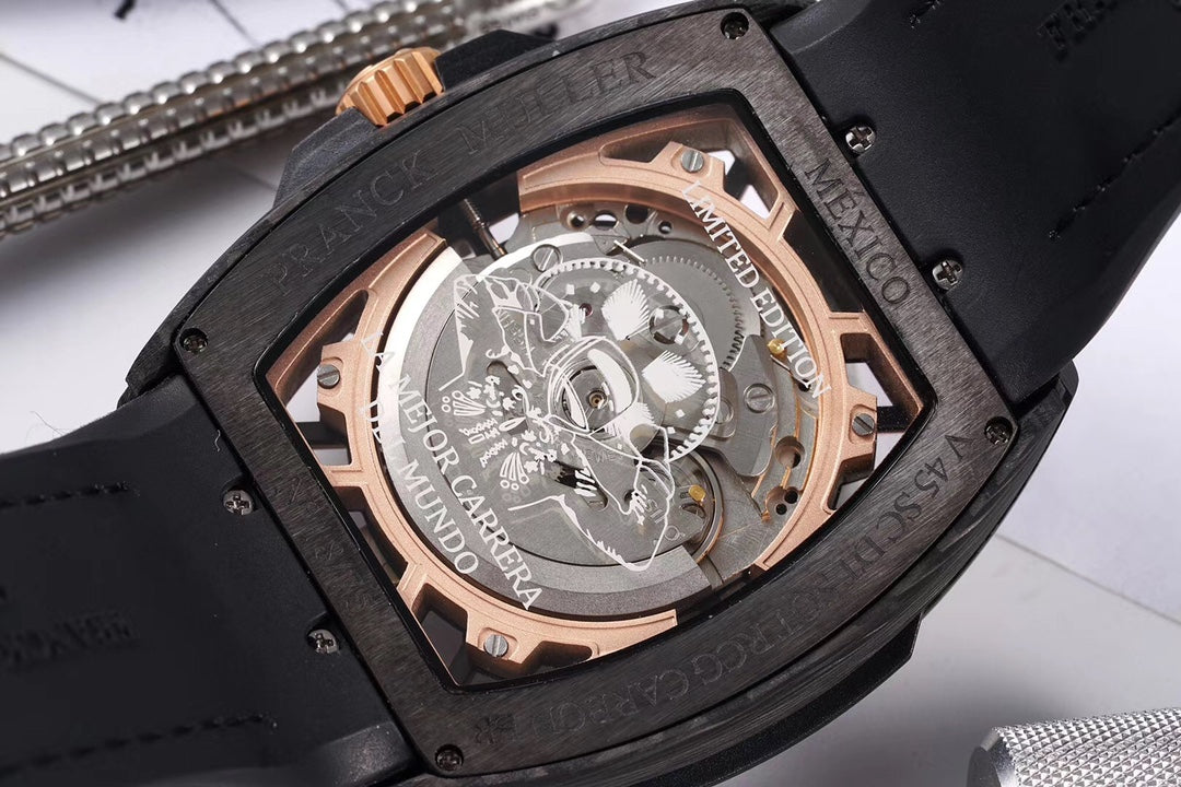 Rosegold Ceramic - Black Rubber - Automatic - 44*53mm