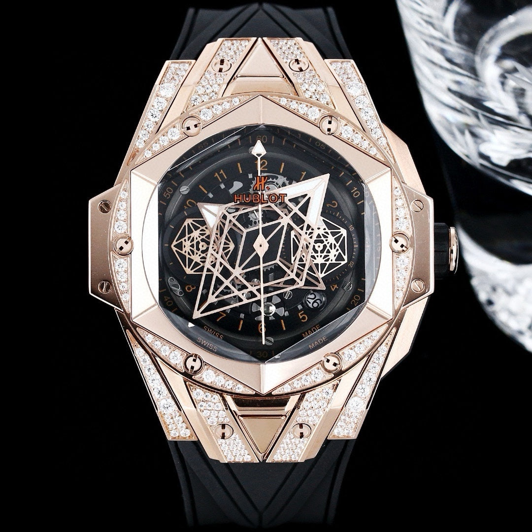 Rosegold Black - Black Rubber - Automatic - 45mm