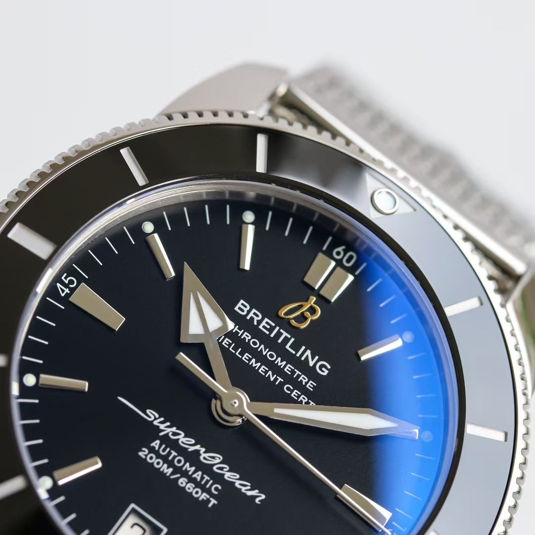 Top version - S-Ocean -Black -Silver 904L Steel - Automatic - 42mm