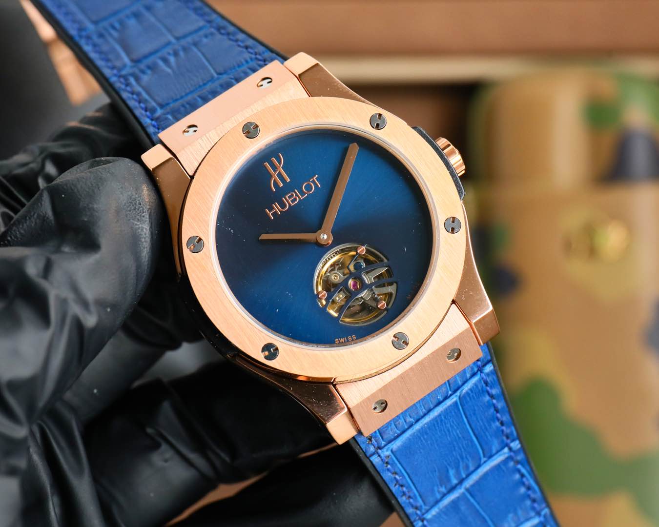 Blue Rosegold - Blue Leather - Automatic - 45mm