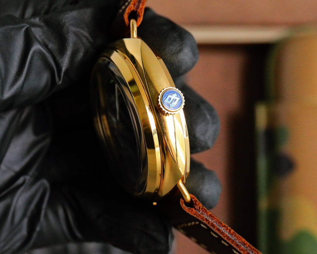 Green Rosegold - Brown Leather - Automatic - 44mm