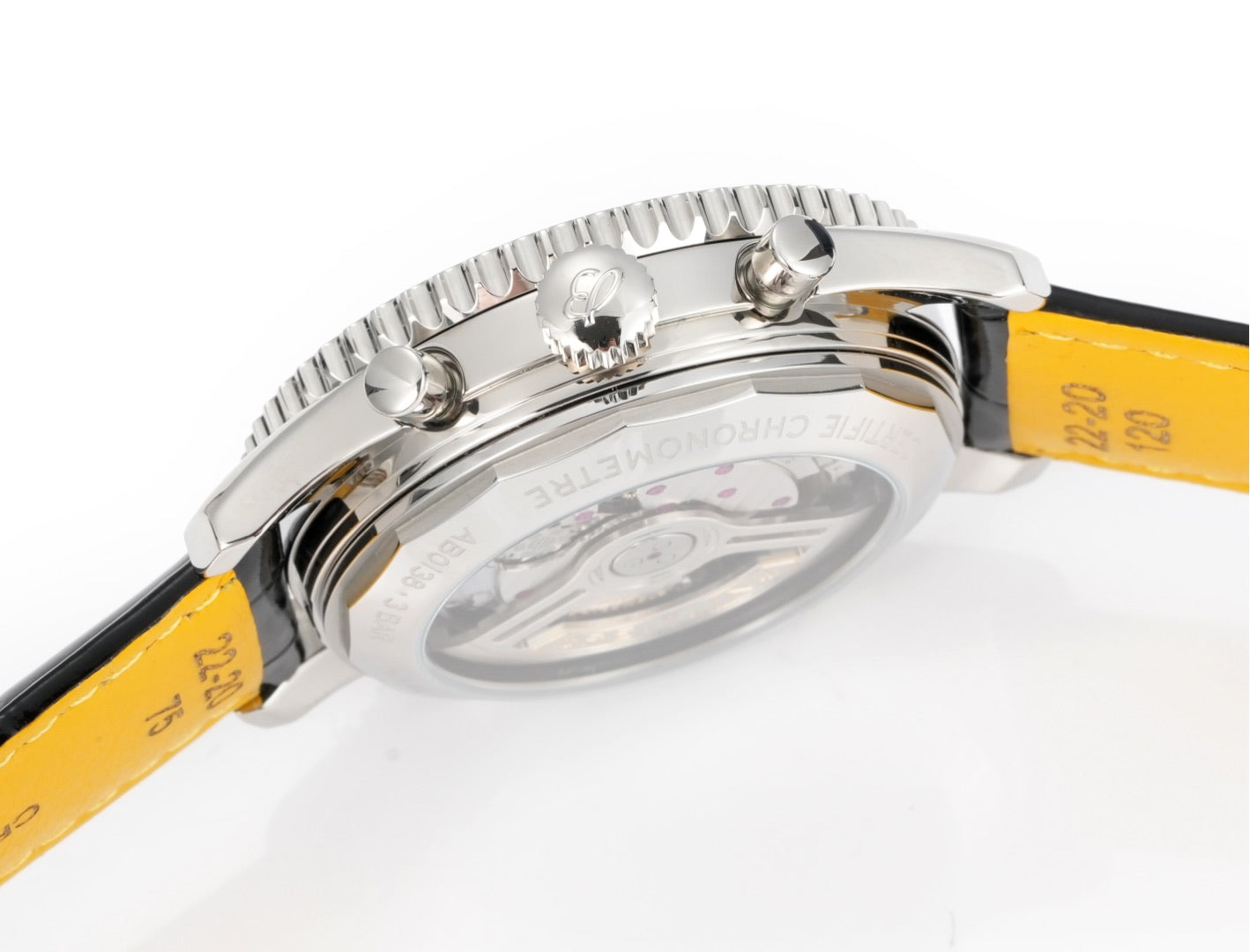 Chronograph - White Bezel- Panda Face - N-Timer - Black Leather - Automatic - 43mm