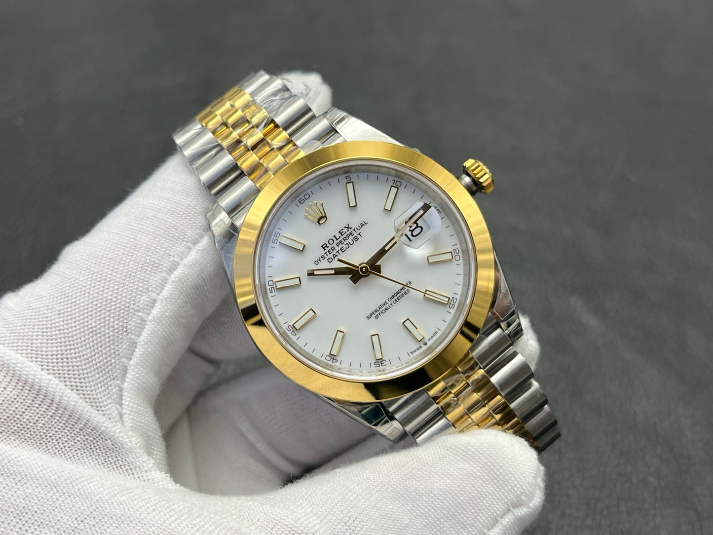 C-Factory -Silver - Yellow Smooth Bezel - Yellow Silver 904L Steel- Automatic - 41mm