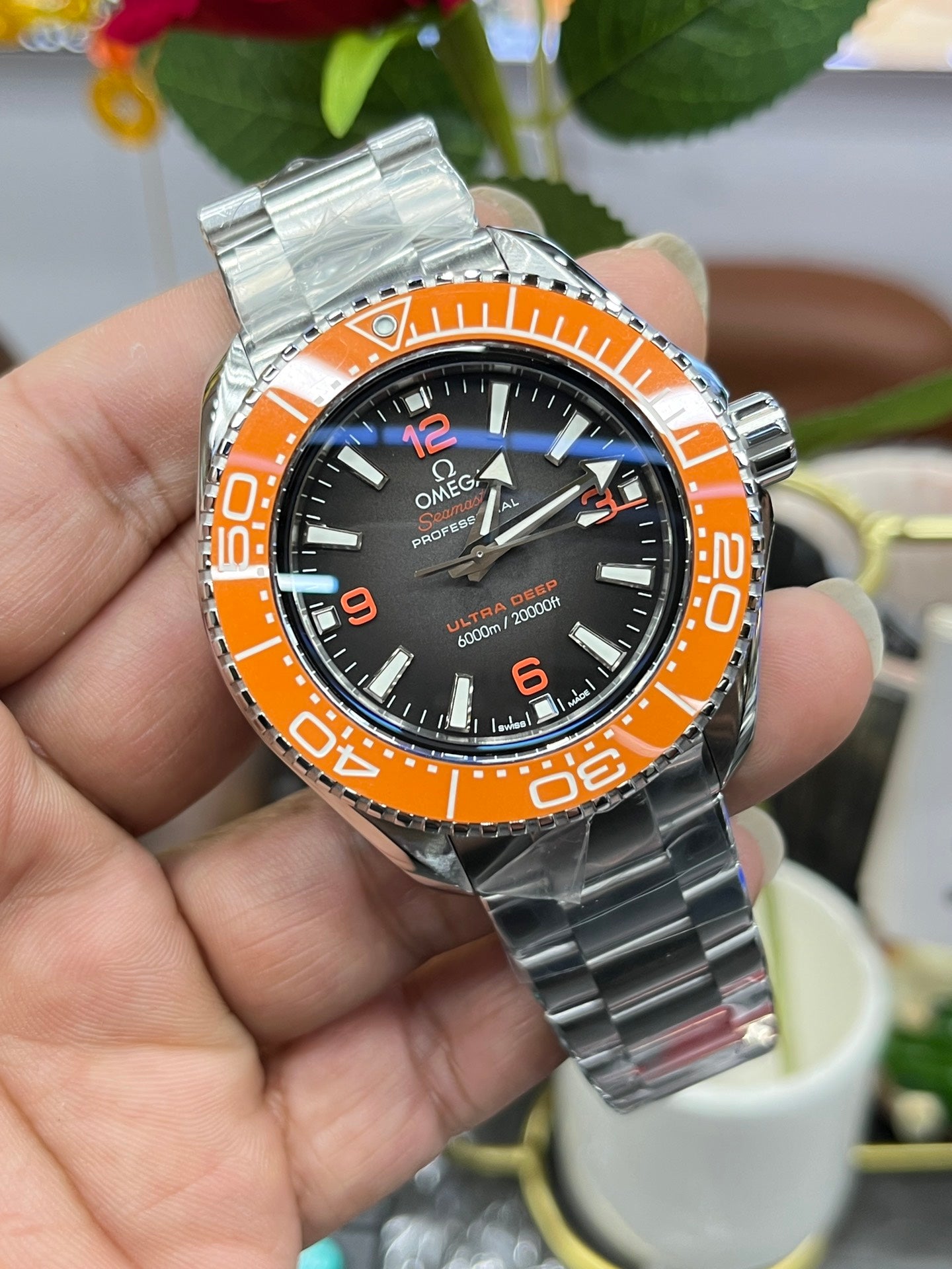 L Size- Orange Silver - White 904L Steel- Automatic - 45mm