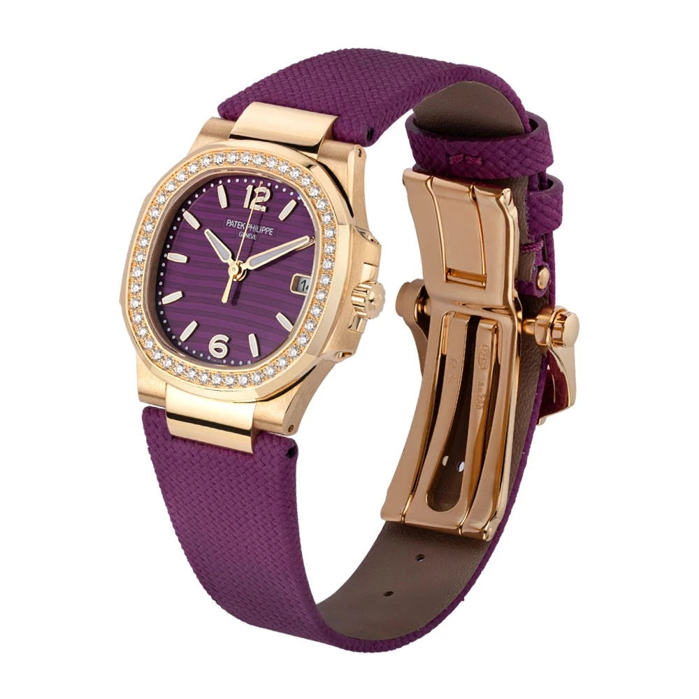 LADY -Ultra thin -Diamond Bezel- Purple rubber - Quartz - 32mm