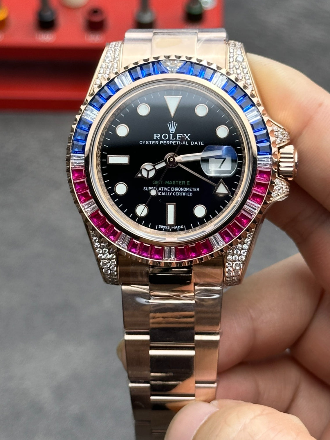 Rainbow Rhinestone - Rosegold Silver 904L Steel - Automatic -40mm