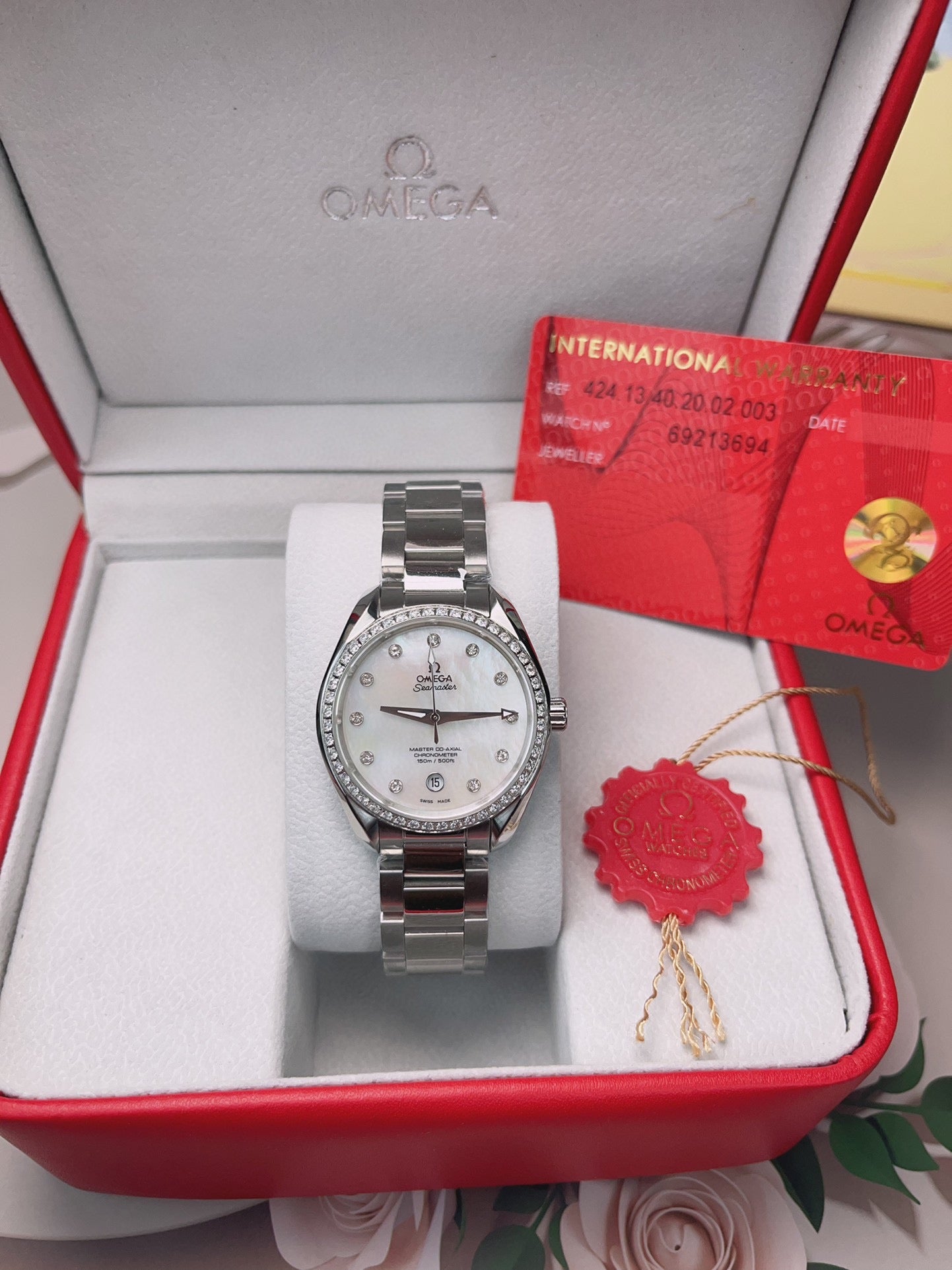 LADY -Diamond bezel -White Silver- Silver Gold 904L Steel- Quartz - 34mm