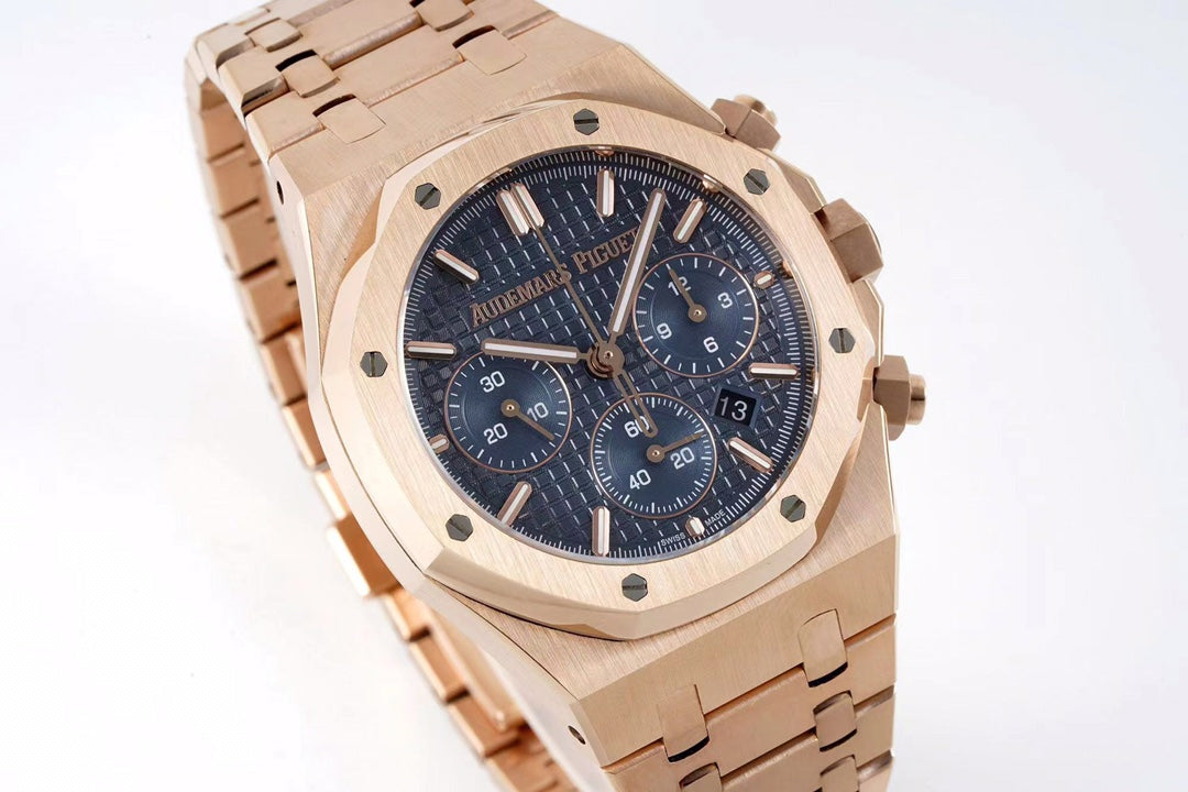 Blue - Rosegold 904L Steel - Quartz - 41mm