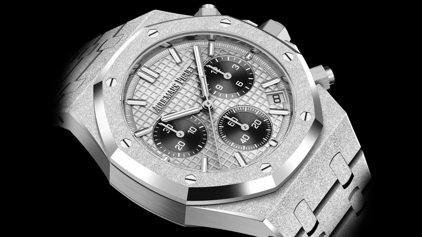 Frosted Silver - 904L Steel - Chronograph- QUARTZ - 41mm