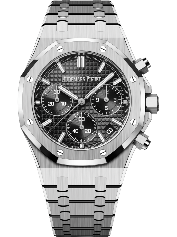 Black Silver - 904L Steel - Chronograph- Quartz- 41mm